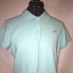 LILLY PULITZER Women's Light Blue Polo Shirt LARGE